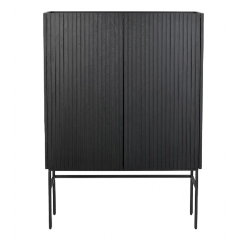 RO Halifax cabinet 100 black oak/black metal